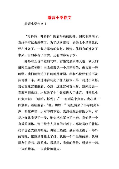 我和好友小迎相约去露营文章，感受大自然的美妙